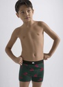 BOXER ALGODON Y LYCRA, ESTAMPADO DRAGONES Y ELASTICO NEGRO LISO