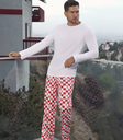 INV. PIJAMA DE HOMBRE CAMISETA LISA Y PANTALON ESTAMPADO