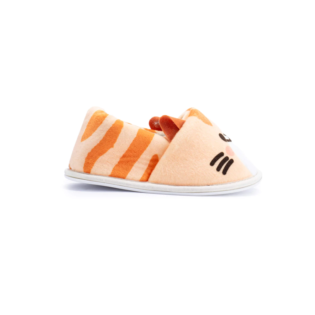 INV. PANTUFLA DE PLUSH ESTAMPADA CON APLIQUE DE ANIMAL apta para lavar en lavarropas