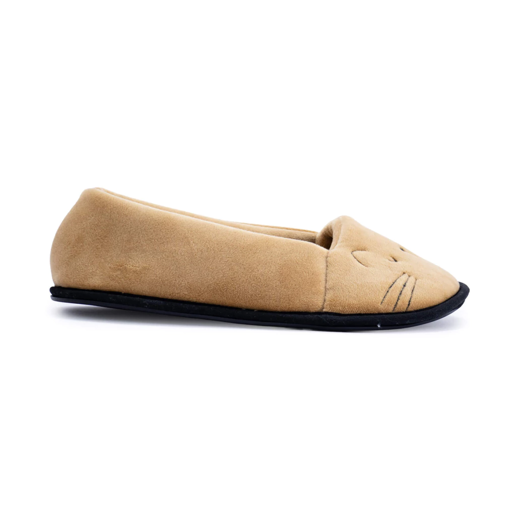 INV. PANTUFLA DAMA PLUSH GATITO BORDADO apta para lavarropas
