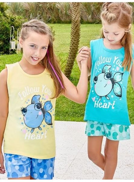 VER. PIJAMA MUSCULOSA JERSEY ESTAMPADO "HEART" VERANO NENA