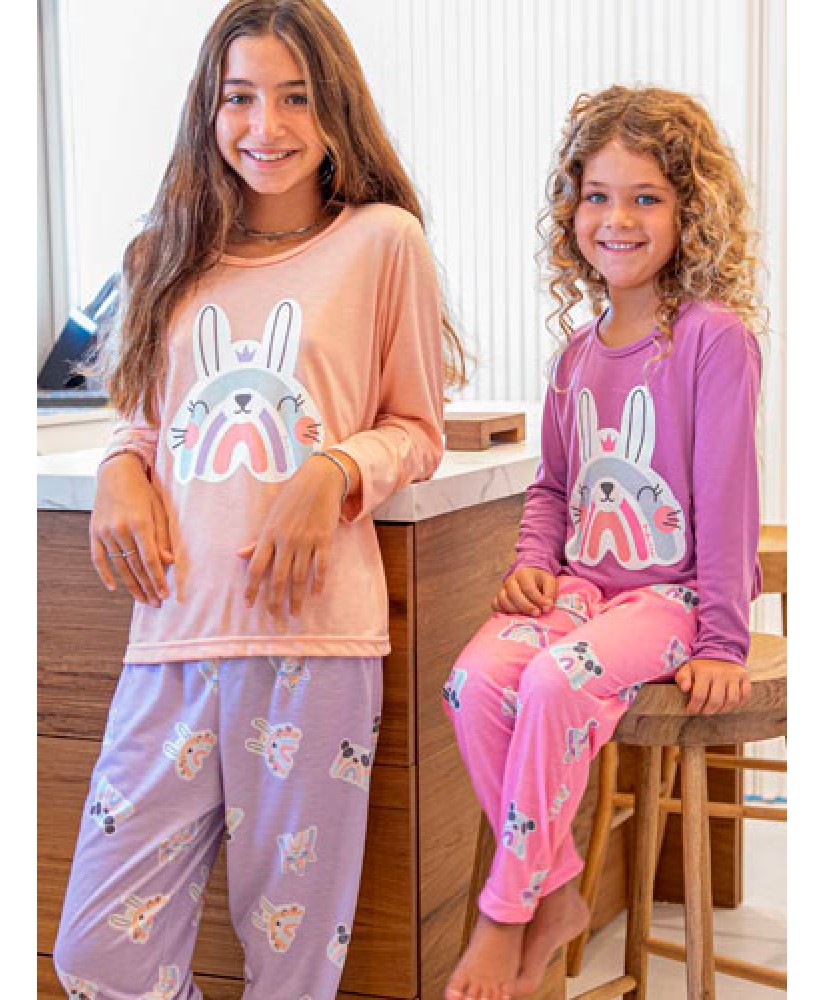   INV. PIJAMA DE NENA ALG. INTERLOCK "ARCOIRIS"