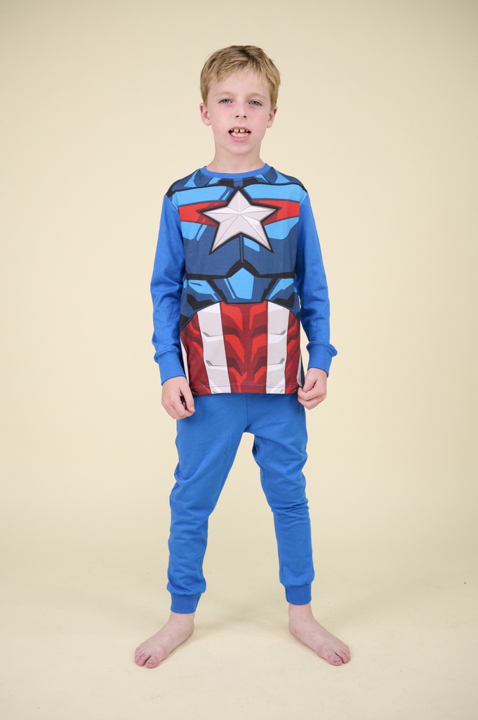   INV. PIJAMA DE JERSEY MODAL DISFRAZ ML AVENGERS "CAPITAN AMERICA"
