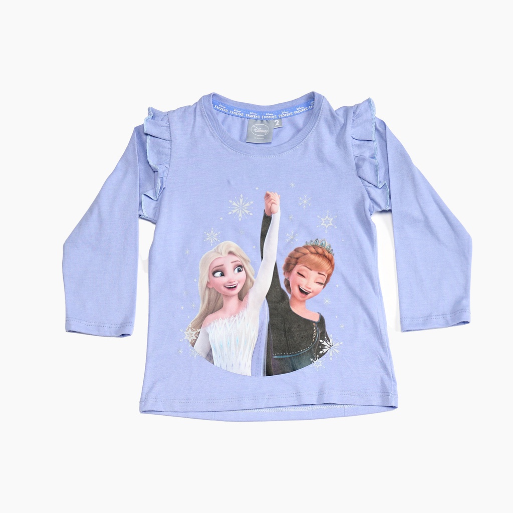INV. REMERA JERSEY ML ESTAMPADA CON VOLADOS "FROZEN"