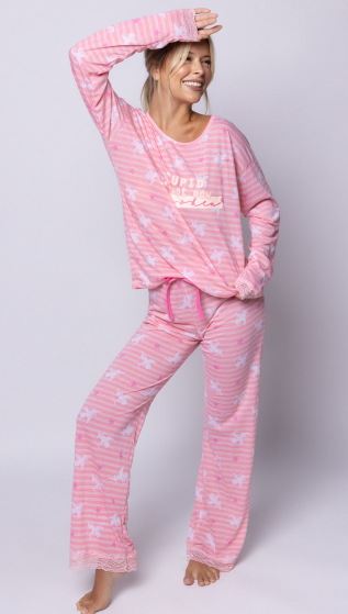  INV. PIJAMA DAMA DE ALGODON ESTAMPADO SIN PUÑO