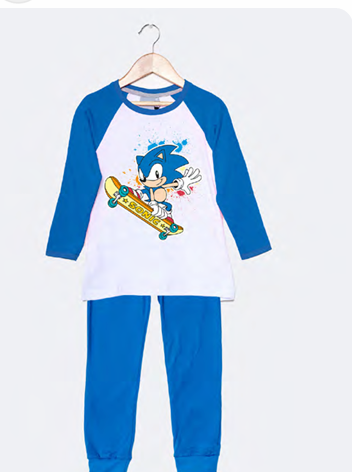 DESCUENTO 10% LIQUIDACION DE TEMPORADA!  INV. PIJAMA DE ALGODÓN ESTAMPADO "SONIC"