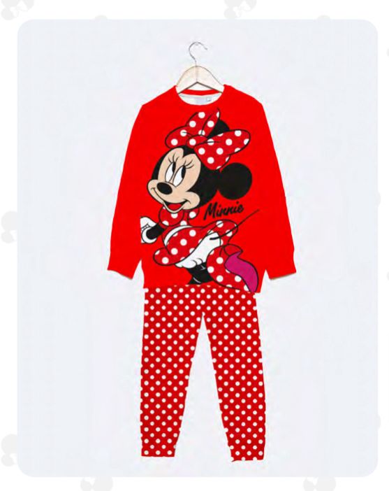   INV. PIJAMA DE ALGODÓN Y MODAL ESTAMPADO "MINNIE" Y PANTALON GAMUZADO