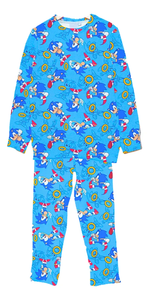  INV. PIJAMA GAMUZADO SUBLIMADO "SONIC"