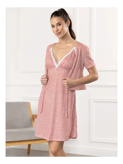 INV. CAMISON MATERNAL DE JERSEY CON TAZA DE LACTANCIA Y MAÑANITA