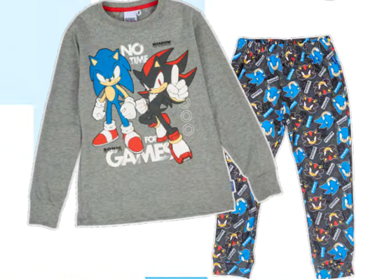  INV. PIJAMA DE ALGODÓN SUBLIMADO CON PANTALON DE MODAL SUBLIMADO "SONIC"