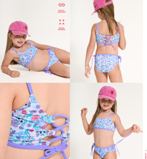 VER. MALLA BIKINI NENA TOP ESTAMPADO CON ESPALDA CRUZADA