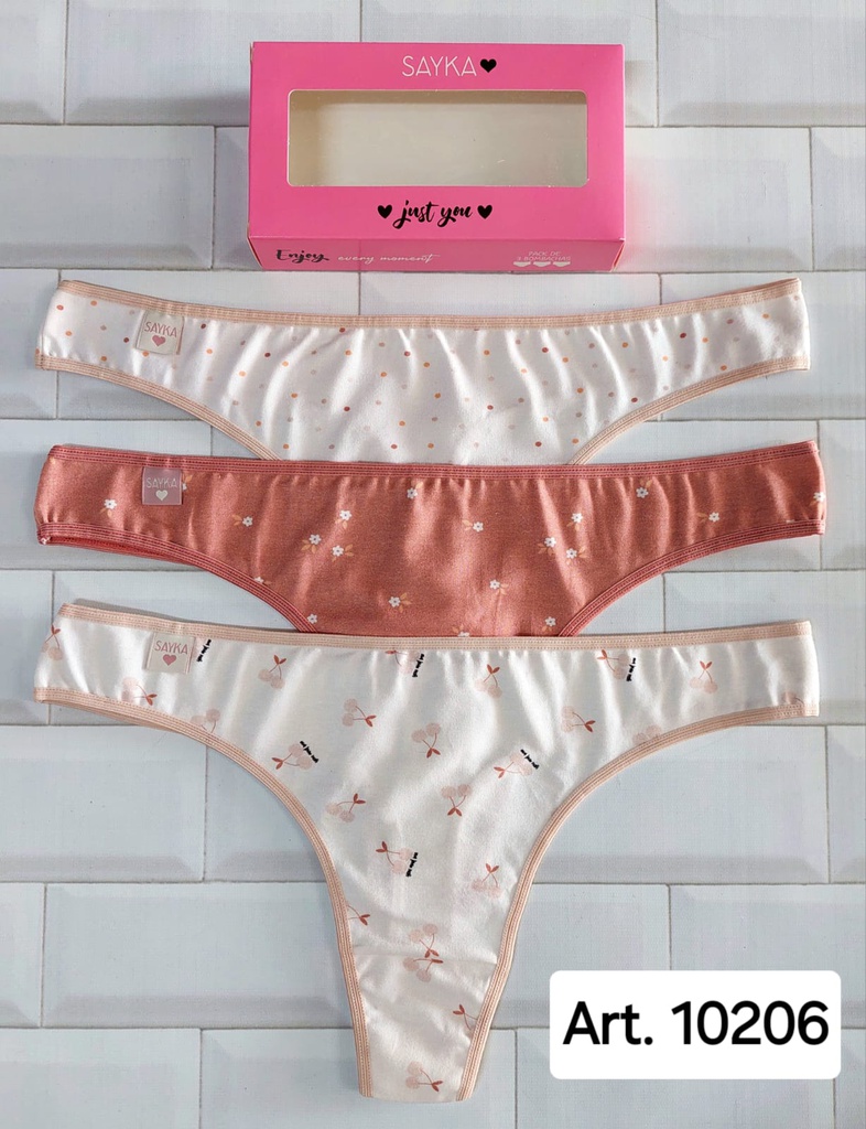PACK X3 COLALES MAX DE ALGODÓN Y LYCRA ESTAMPADA
