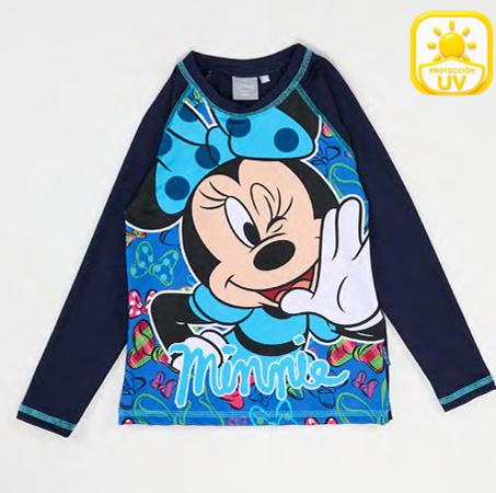 VER. REMERA CON PROTECCION UV DE MICROFIBRA SUBLIMADA "MINNIE"