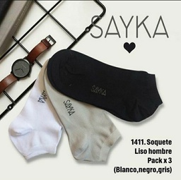 [SAYS8411] PACK X 3 SOQUETE LISO HOMBRE