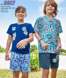 [MAR8017] VER. PIJAMA JERSEY ESTAMPADO "MOTORS"  VERANO