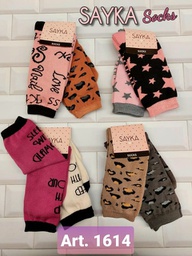 [SAYS1614] PACK X2 MEDIA 1/2 CAÑA MUJER ESTAMPADA