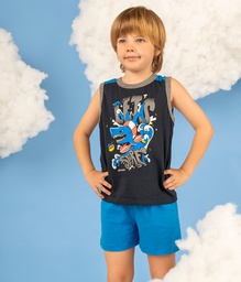 [ELE2556/E] OFF - 15% !! VER. PIJAMA MUSCULOSA Y SHORT "TIBURON-DINO"