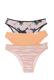 [FRA5005/E] PACK X3 VEDETINA ESPECIAL DE ALGODÓN Y LYCRA ESTAMPADA "DURAZNO"