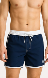 [POS1015] VER. SHORT DE BAÑO LISO BORDES EN CONTRATONO CON CINTURA AJUSTABLE PREMIUM