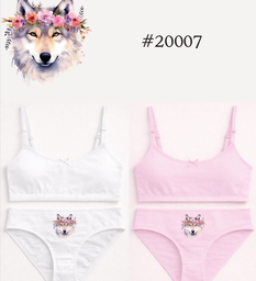 [MAR20007] CONJUNTO NENA ESTAMPADO DE ALGODÓN Y LYCRA CON BRETELES FINOS Y ESTAMPA LOCALIZADA