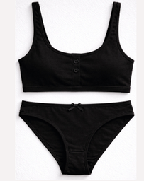 [MAR31000] CONJUNTO TEENS LISO DE ALGODÓN Y LYCRA CON BRETELES ANCHOS Y VEDETINA CON TAZA DESMONTABLE