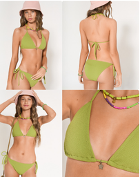 [ELE2743] VER. MALLA BIKINI TRIANGULITO TEXTURADO CON TAZAS DESMONTABLES Y VEDETINA PARA ATAR