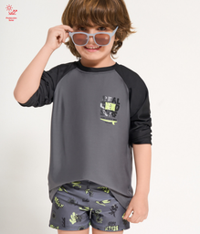 [ELE2768] VER. MALLA CAMISETA UV LISA CON ESTAMPA LOCALIZADA